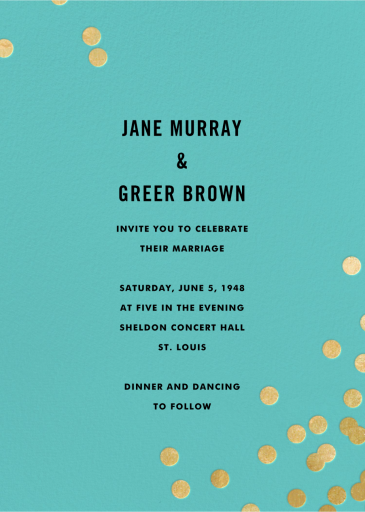 Confetti (Invitation) - Wedding Invitation by kate spade new york