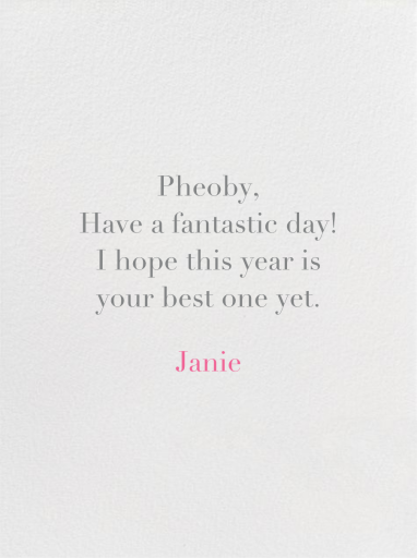 I Love The Birthday Girl - Birthday Card by Linda and Harriett - Back