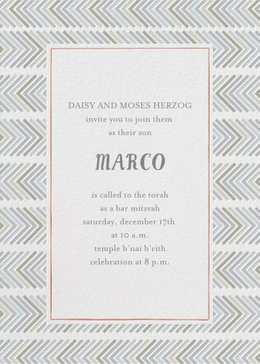 Zig Zag - Bar & Bat Mitzvah Invitation by Mr. Boddington's Studio