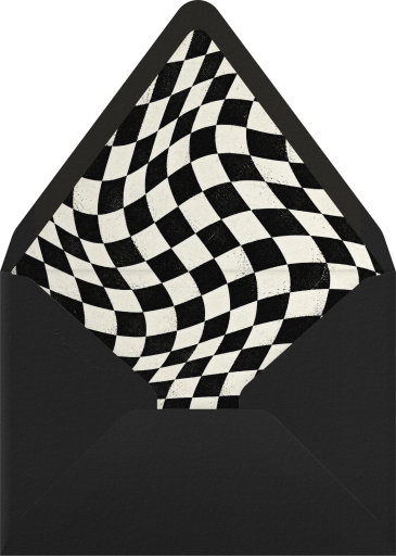 Racing Car Checkered Invitation Envelope