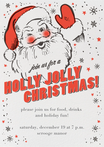 Holly Jolly Santa - Invitation by Hello!Lucky