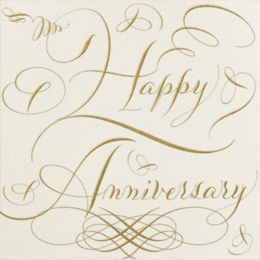 Happy Anniversary Script - Business Greeting Card by Bernard Maisner