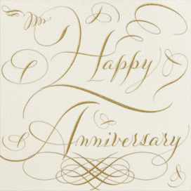 Happy Anniversary Script - Business Greeting Card by Bernard Maisner