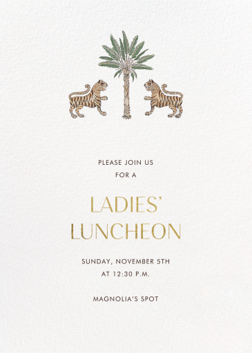 Tiger Palm - Brunch Invitation by Schumacher