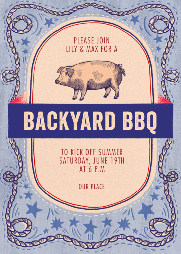 Western Pig - Party Invitation by Hello!Lucky