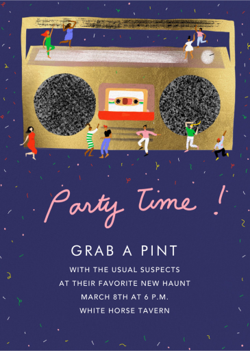Boombox Blast - Party Invitation by Carolyn Suzuki Studio