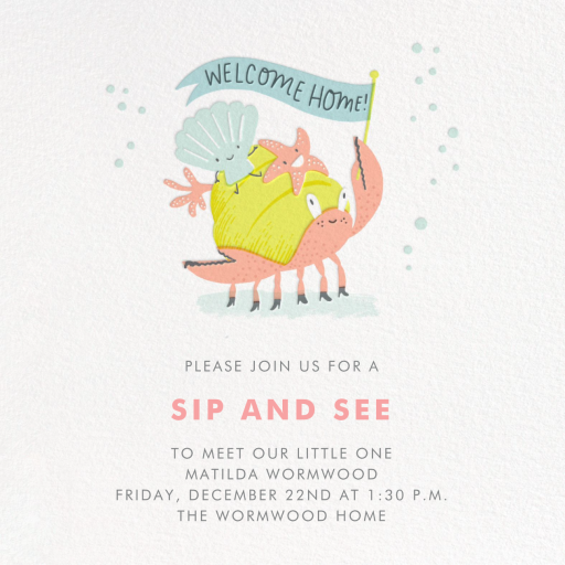 Ocean Floor Friends - Sip and See Invitation by Hello!Lucky