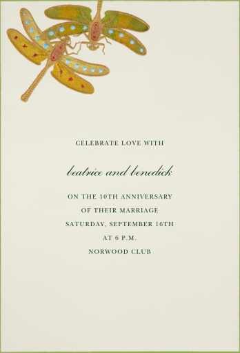 Dragonflies - Anniversary Invitation by Bernard Maisner