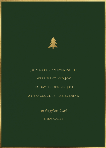 Signature Golden Tree - Holiday Party Invitation by Sugar Paper