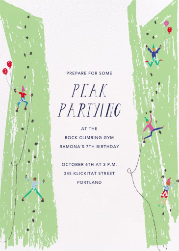 Ladies and Gentlemen Climbers - Birthday Invitation by Mr. Boddington's Studio