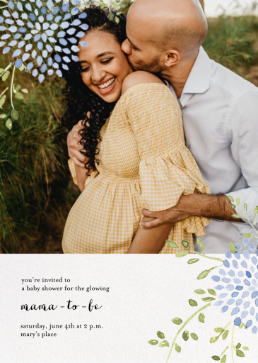 Dahlias Photo (Tall) - Baby Shower Invitation by Paperless Post