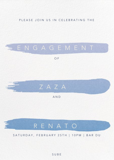 Gradient Brush Strokes - Engagement Party Invitation by Paperless Post