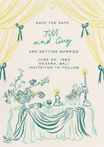 Draped Tablescape - Save the Date by Pulp Templates Co.