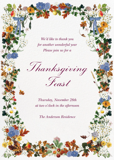 Autumn Botanical Frame Invitation