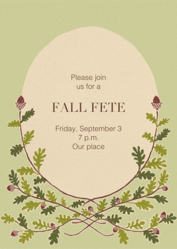 Watercolor Acorns - Party Invitation by Paperless Post