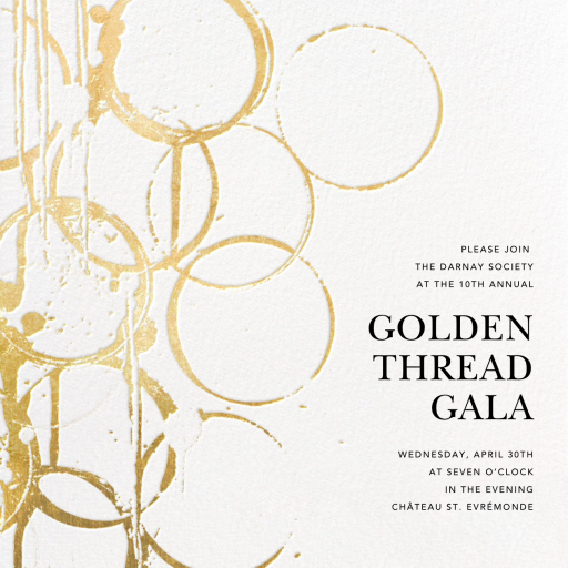 Metallic Circles Watermark - Fundraiser Invitation by Kelly Wearstler