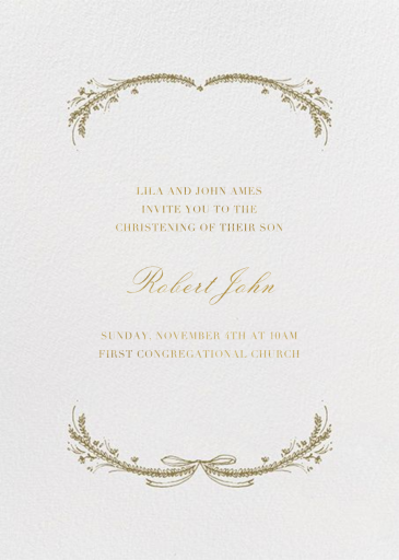 Loire Tall - Baptism & Christening Invitation by Paperless Post
