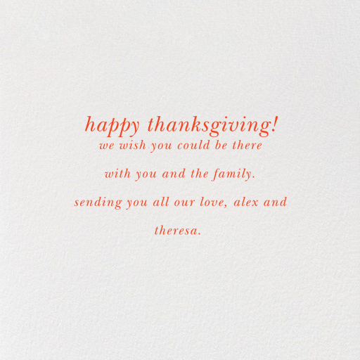 Good Food Good Mood - Thanksgiving Card by kate spade new york - Back