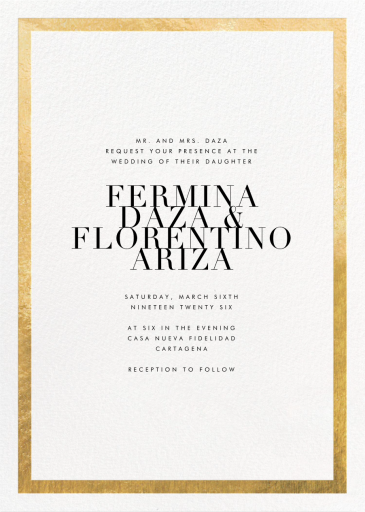 Simple Gold Border - Wedding Invitation by Paperless Post