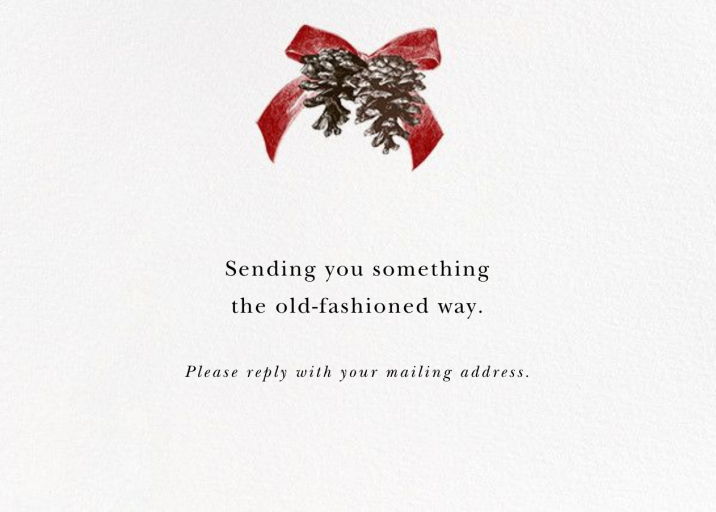 Pine Cone Bow (Horizontal) - Thank You Card by Paperless Post