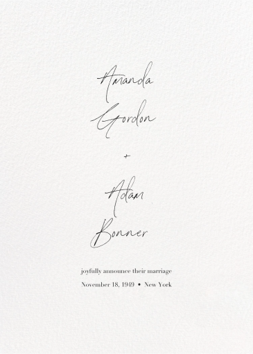 Full-Page Photo Tall (Double-Sided) - Wedding Announcement by Paperless Post - Back