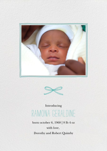 Organic Border - Birth Announcement by paperless_post