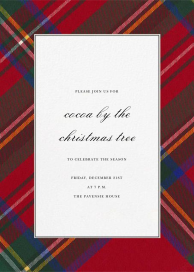 Tartan Plaid Border (Tall) - Christmas Party Invitation by Oscar de la Renta