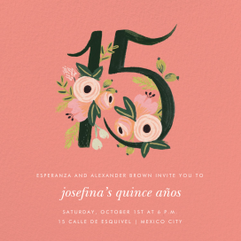 Botanic Numerals - Quinceañera Invitation by Rifle Paper Co.