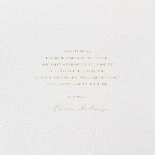 Gold Blossom Thank You - Greeting Card by Bernard Maisner - Back