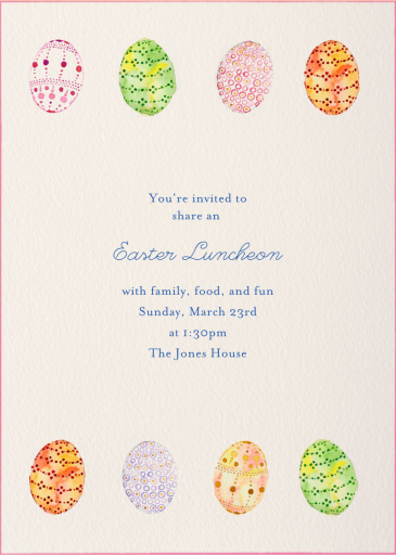 Watercolor Eggs - Easter Invitation by Paperless Post