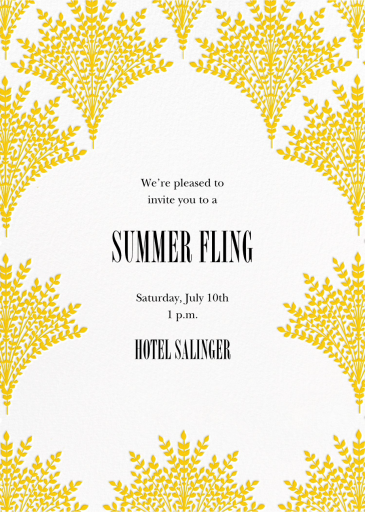 Fanned Frond - Summer Party Invitation by Carolina Herrera