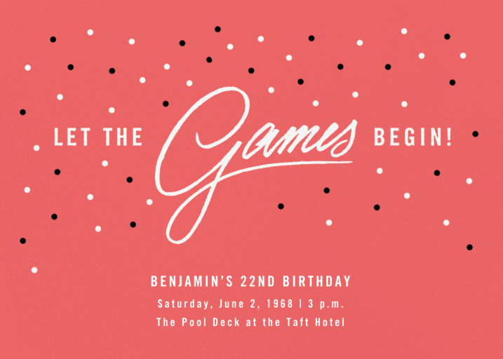 The Game Starts Now - Game Night Invitation by Paperless Post