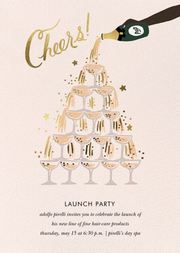 Champagne Tower - Launch Party Invitation by Rifle Paper Co.