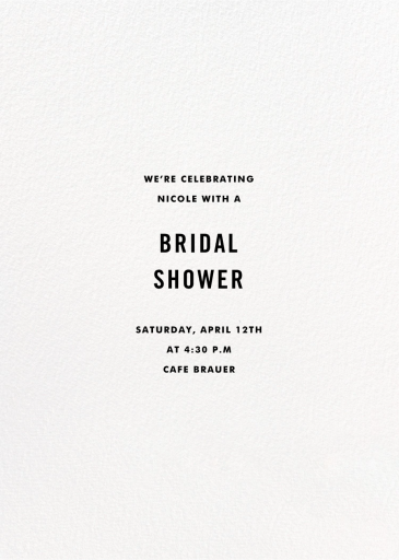 Confetti Photo - Bridal Shower Invitation by kate spade new york - Back