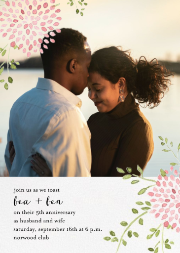 Dahlias Photo (Tall) - Anniversary Invitation by Paperless Post