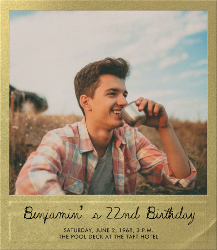 Snapshot Metallic (Double Sided) - Square - Birthday Invitation by Paperless Post