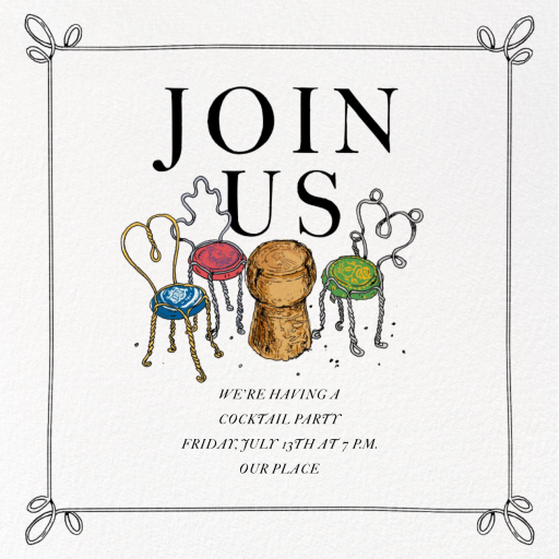 Popping Bottles - Winter Party Invitation by Joana Avillez