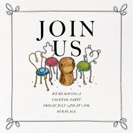 Popping Bottles - Party Invitation by Joana Avillez