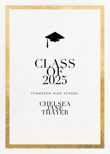 Simple Gold Border - Graduation Announcement by Paperless Post