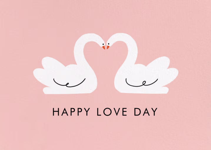 Swan in Love (Holly St Clair) - Valentine's Day Card by Wrap