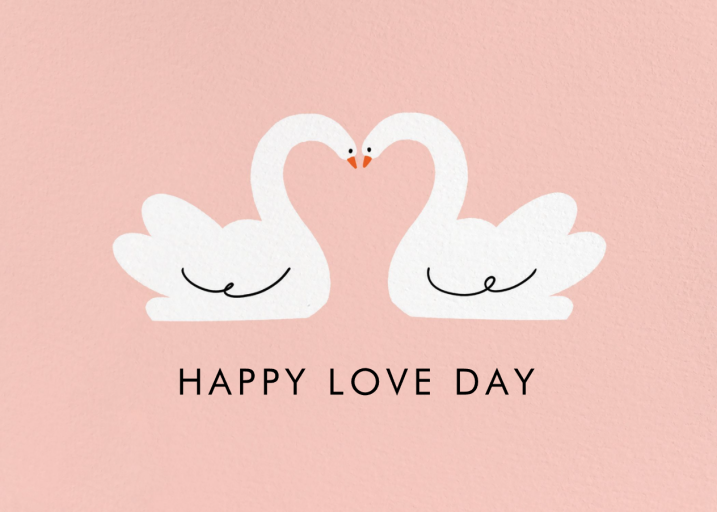 Swan in Love (Holly St Clair) - Valentine's Day Card by Wrap