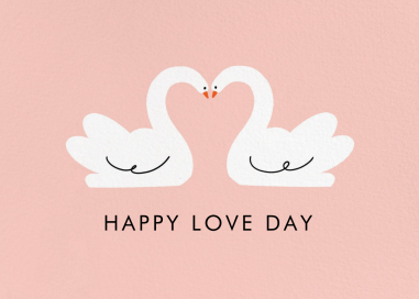 Swan in Love (Holly St Clair) - Valentine's Day Card by Wrap