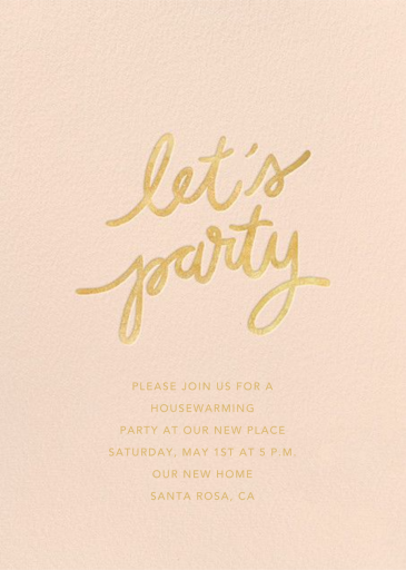 Party Script (Tall) - Housewarming Invitation by Sugar Paper