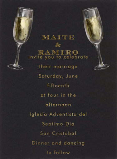 Champagne Glasses - Wedding Invitation by Paperless Post