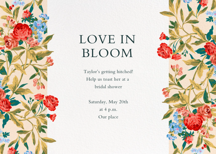 Blossoming Border - Bridal Shower Invitation by Liberty