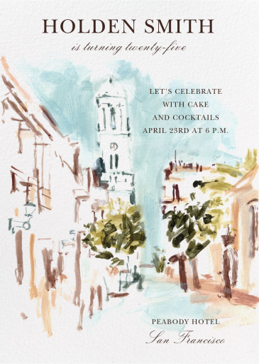 City Plein Air - Birthday Invitation by Oscar de la Renta