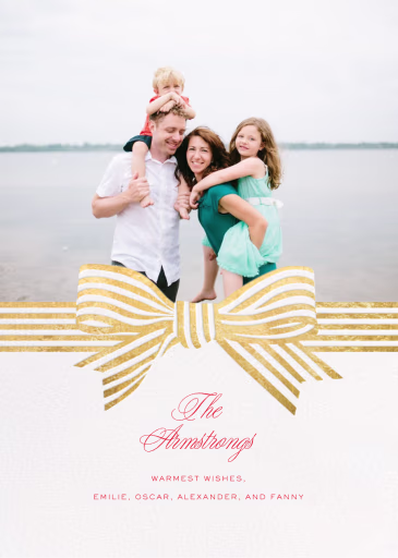 Striped Bow (Photo) - Holiday Card by Cheree Berry Paper & Design