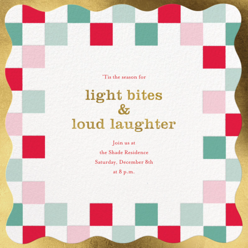Squiggle Squares - Holiday Party Invitation by Meri Meri