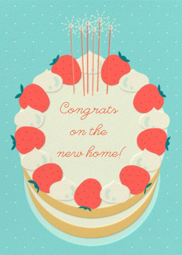 Strawberry Cream Cake - Congratulations Card by Paperless Post