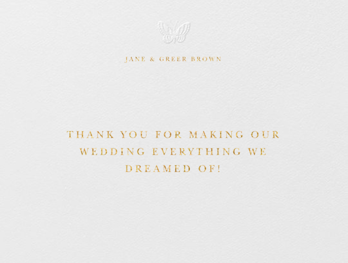 Floral Applique (Thank You) - Stationery by Oscar de la Renta